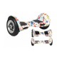 SMART BALANCE HOVERBOARD WHEEL WITH BLUETOOTH & LED ΗΛΕΚΤΡΙΚΟ ΠΑΤΙΝΙ GRAFFITI WHITE HIP HOP 10"
