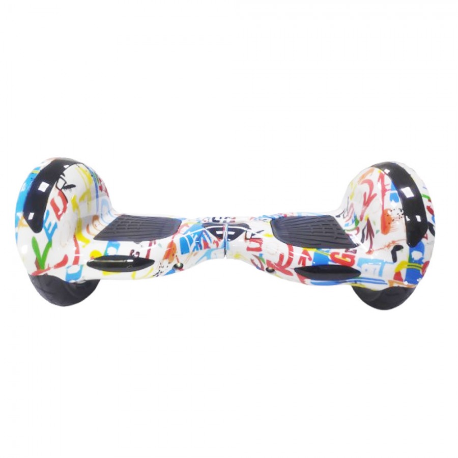 SMART BALANCE HOVERBOARD WHEEL WITH BLUETOOTH & LED ΗΛΕΚΤΡΙΚΟ ΠΑΤΙΝΙ GRAFFITI WHITE HIP HOP 10"