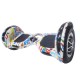 SMART BALANCE HOVERBOARD WHEEL WITH BLUETOOTH & LED ΗΛΕΚΤΡΙΚΟ ΠΑΤΙΝΙ GRAFFITI WHITE HIP HOP 10"