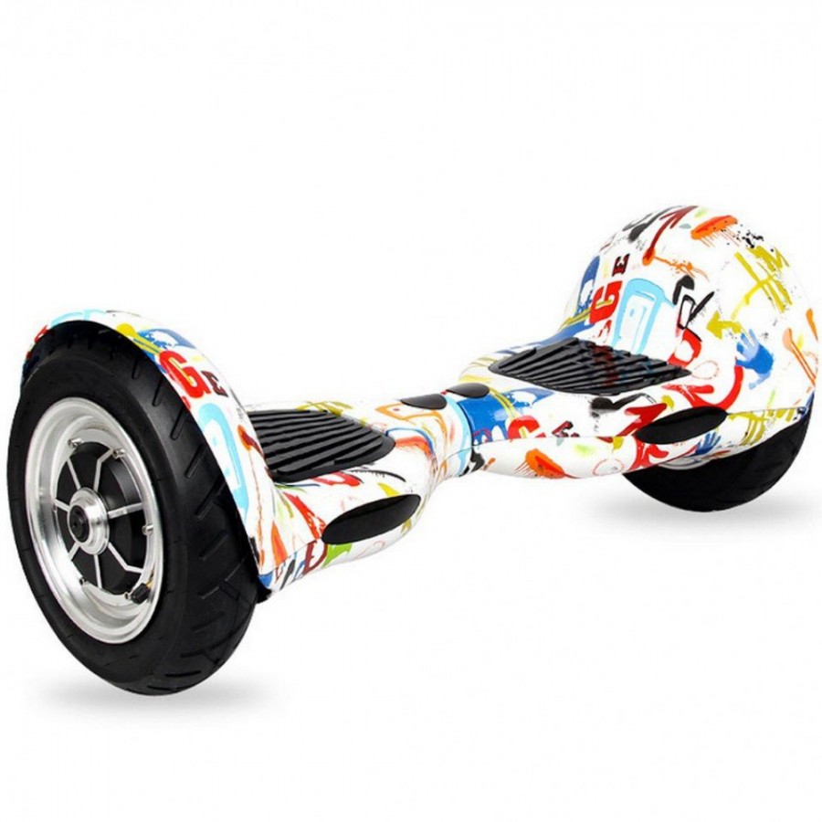 SMART BALANCE HOVERBOARD WHEEL WITH BLUETOOTH & LED ΗΛΕΚΤΡΙΚΟ ΠΑΤΙΝΙ GRAFFITI WHITE HIP HOP 10"