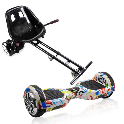 ΣΕΤ ΗΛΕΚΤΡΙΚΟ ΠΑΤΙΝΙ HOVERBOARD 6,5" ΑΣΠΡΟ HIP HOP ΚΑΙ SMART BALANCE WHEEL HOVERBOARD GOKART ΚΑΘΙΣΜΑ