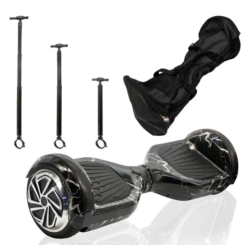 ΣΕΤ ΗΛΕΚΤΡΙΚΟ ΠΑΤΙΝΙ SMART BALANCE HOVERBOARD 6,5" BLACK LIGHTING THUNDER, ΤΙΜΟΝΙ ΓΙΑ ΗΛΕΚΤΡΙΚΟ ΠΑΤΙΝΙ ΙΣΟΡΡΟΠΙΑΣ ΚΑΙ ΤΣΑΝΤΑ ΜΕΤΑΦΟΡΑΣ