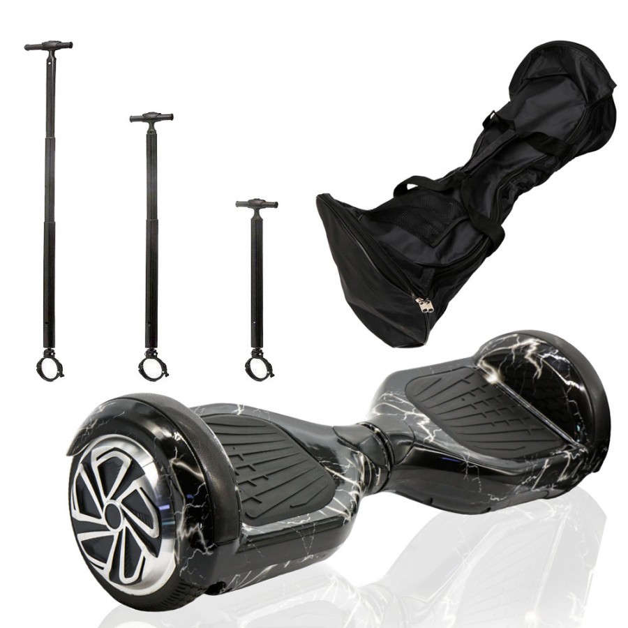 ΣΕΤ ΗΛΕΚΤΡΙΚΟ ΠΑΤΙΝΙ SMART BALANCE HOVERBOARD 6,5" BLACK LIGHTING THUNDER, ΤΙΜΟΝΙ ΓΙΑ ΗΛΕΚΤΡΙΚΟ ΠΑΤΙΝΙ ΙΣΟΡΡΟΠΙΑΣ ΚΑΙ ΤΣΑΝΤΑ ΜΕΤΑΦΟΡΑΣ