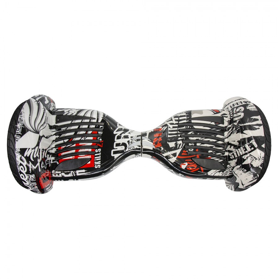 SMART BALANCE HOVERBOARD BIG WHEEL BLUETOOTH & LED ΗΛΕΚΤΡΙΚΟ ΠΑΤΙΝΙ GRAFFITI PIRATES 10.5"