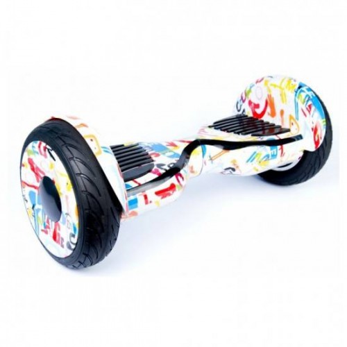 SMART BALANCE HOVERBOARD BIG WHEEL WITH BLUETOOTH & LED ΗΛΕΚΤΡΙΚΟ ΠΑΤΙΝΙ HIP HOP WHITE 10.5"