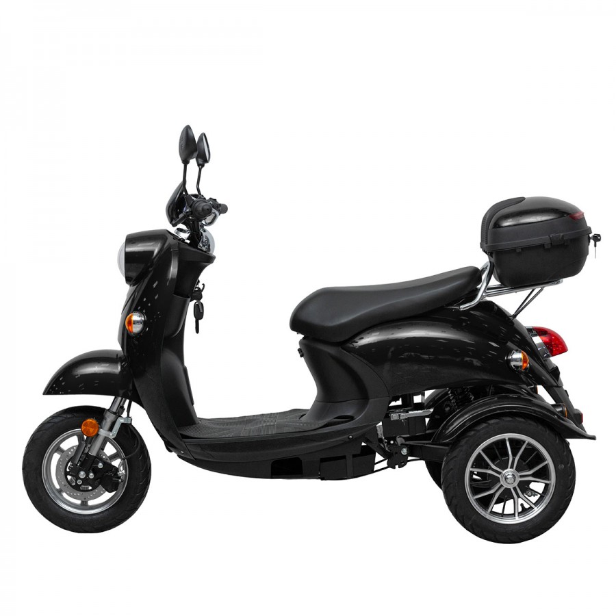 ΕΠΙΔΟΤΟΥΜΕΝΟ ΤΡΙΚΥΚΛΟ ΗΛΕΚΤΡΙΚΟ SCOOTER VESPA ΓΙΑ 2 ΑΝΑΒΑΤΕΣ ΜΑΥΡΟ GLOSSY