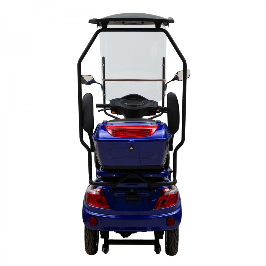 ΕΠΙΔΟΤΟΥΜΕΝΟ ΤΕΤΡΑΚΥΚΛΟ ΗΛΕΚΤΡΙΚΟ SCOOTER T408 QUATER BLUE ΜΕ ΣΚΕΠΑΣΤΡΟ