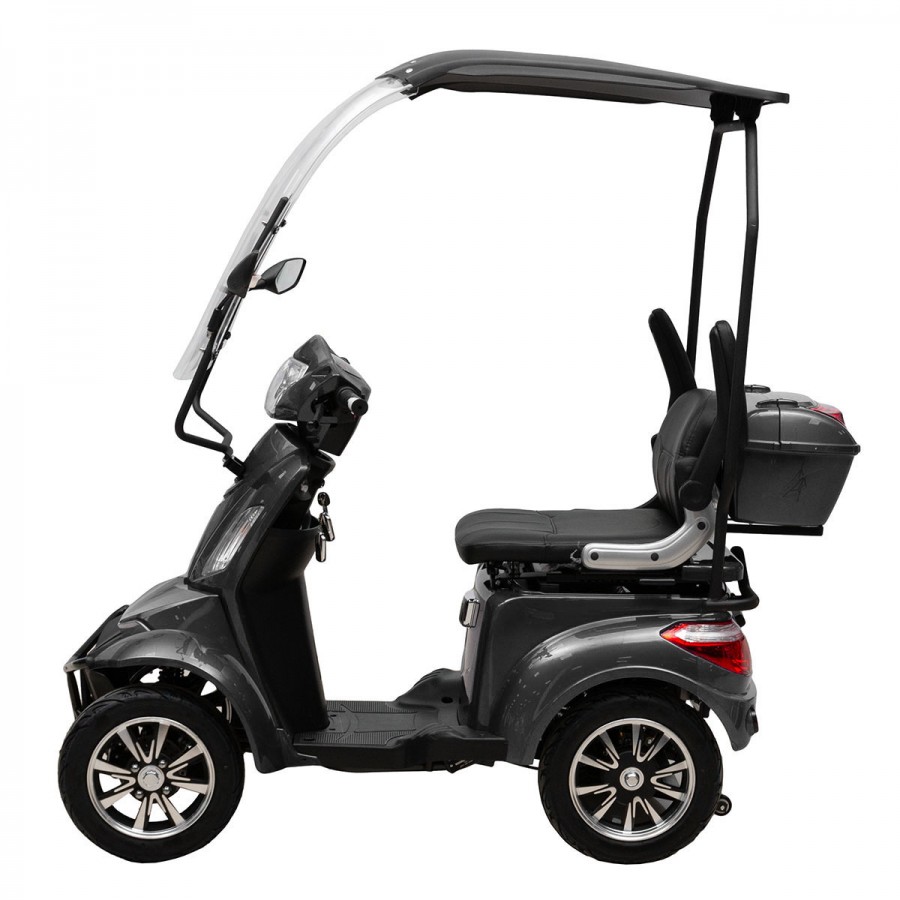 ΕΠΙΔΟΤΟΥΜΕΝΟ ΤΕΤΡΑΚΥΚΛΟ ΗΛΕΚΤΡΙΚΟ SCOOTER T408 QUATER GREY ΜΕ ΣΚΕΠΑΣΤΡΟ