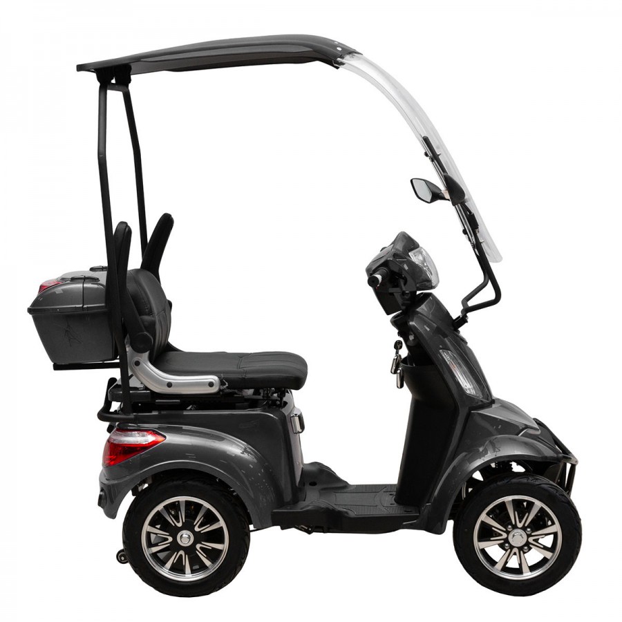 ΕΠΙΔΟΤΟΥΜΕΝΟ ΤΕΤΡΑΚΥΚΛΟ ΗΛΕΚΤΡΙΚΟ SCOOTER T408 QUATER GREY ΜΕ ΣΚΕΠΑΣΤΡΟ