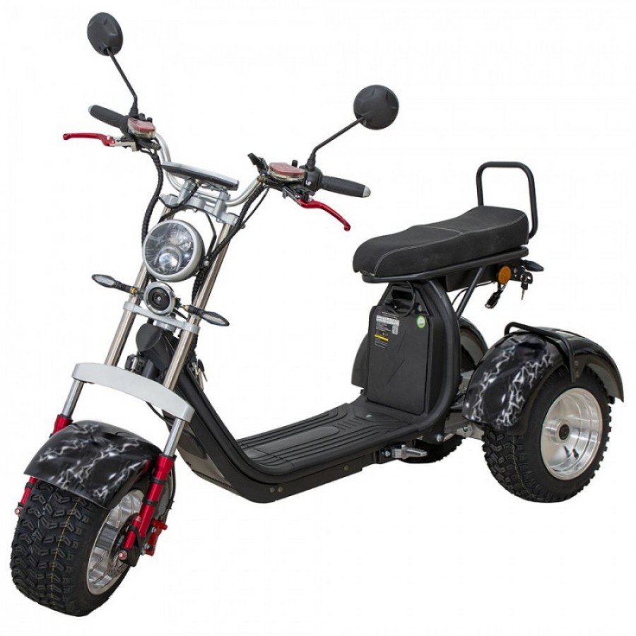 ΕΠΙΔΟΤΟΥΜΕΝΟ ΤΡΙΚΥΚΛΟ ΗΛΕΚΤΡΙΚΟ SCOOTER ΤΥΠΟΥ CHOPPER ΓΙΑ 2 ΑΝΑΒΑΤΕΣ BLACK THUNDERS ΧΩΡΙΣ ΔΙΠΛΩΜΑ