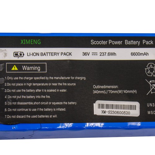 ΜΠΑΤΑΡΙΑ ΛΙΘΙΟΥ ΓΙΑ ΗΛΕΚΤΡΙΚΟ SCOOTER / ΠΑΤΙΝΙ 36V 6600MAH XIMENG